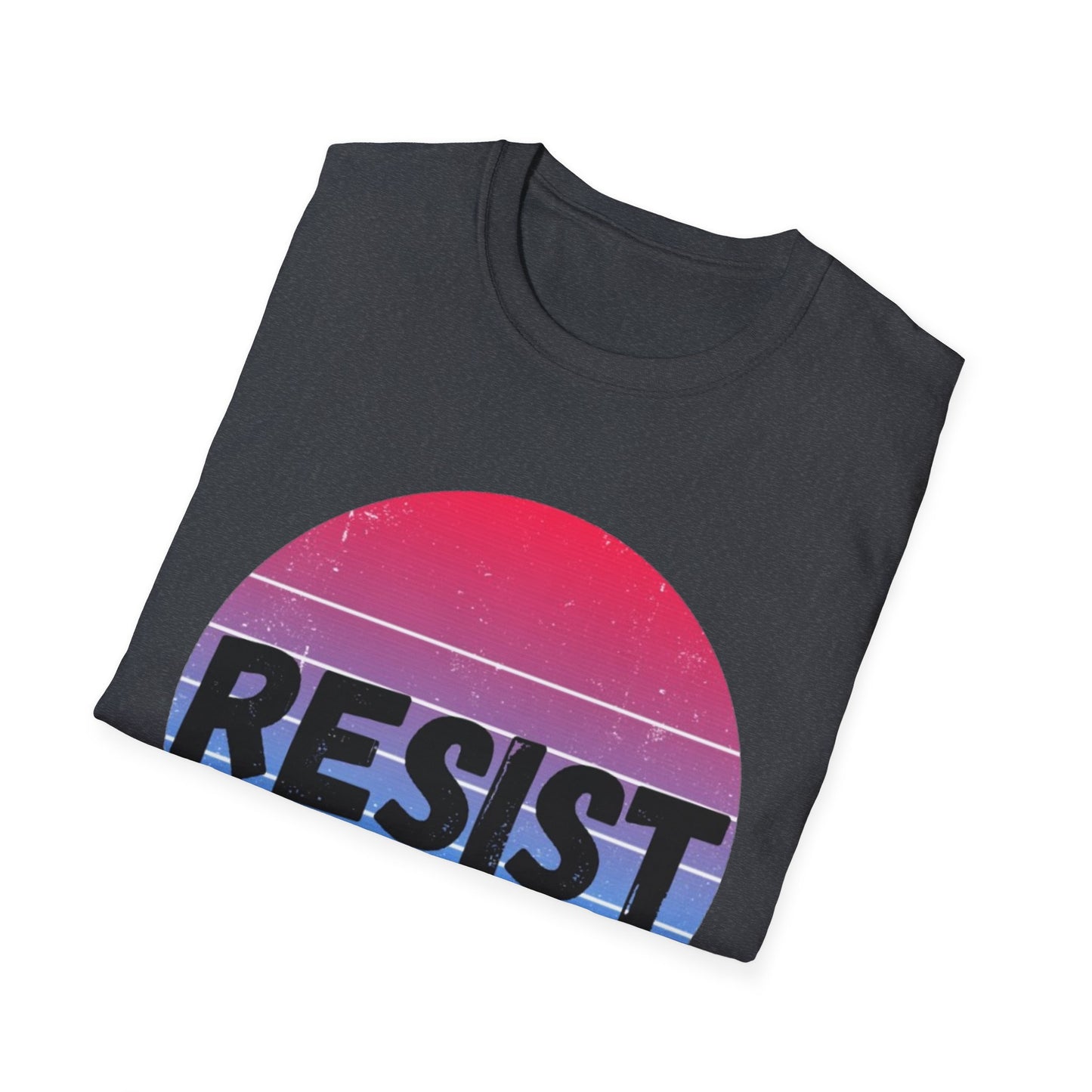 Retro Resist Unisex Softstyle T-Shirt - Bold Graphic Tee for Activists