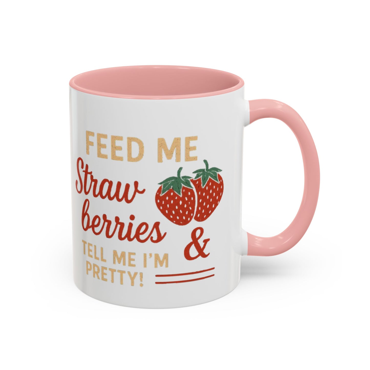 Cute Strawberry Themed Accent Coffee Mug - Perfect for Gifts, Home, Kitchen, Birthday, Fun Quotes