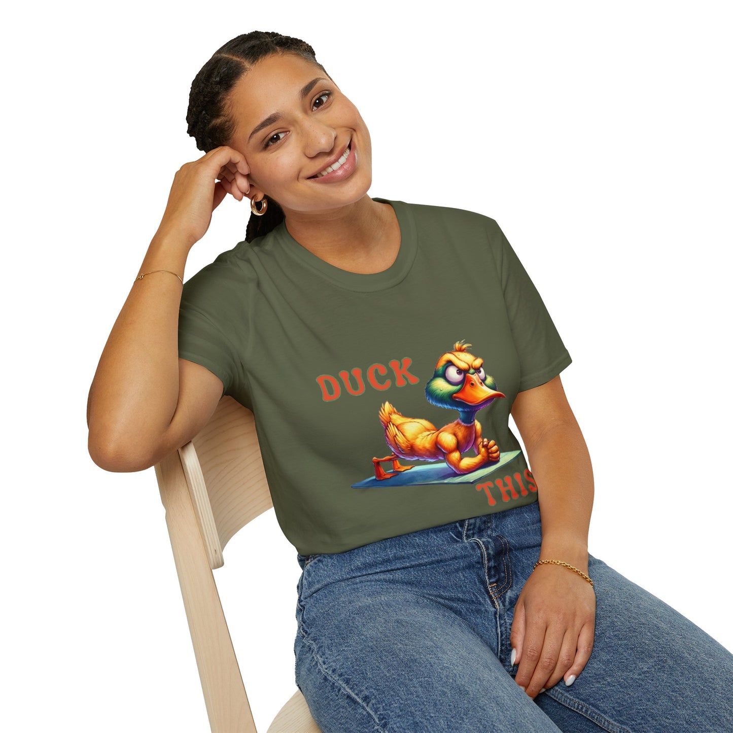 Funny Duck Gym Unisex Softstyle T-Shirt - Perfect for Fitness Lovers & Gift Giving