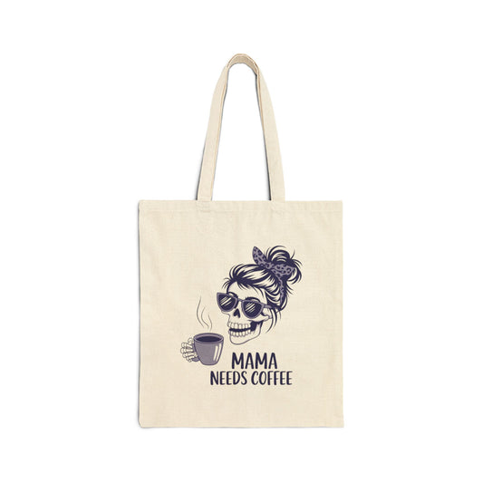Mama Needs Coffee Tote Bag | Fun Cotton Canvas Bag for Moms | Gift for Coffee Lovers | Eco-Friendly Grocery Bag, Reusable Shopping Tote