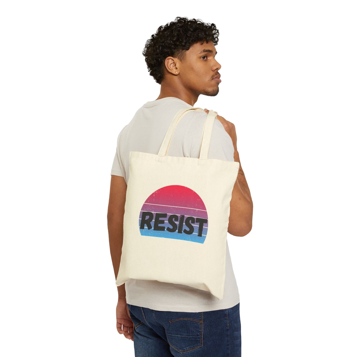 Resist Cotton Canvas Tote Bag | Eco-Friendly Shopping Bag, Motivational Gift, Sustainable Style, Reusable Tote, Activist Essentials