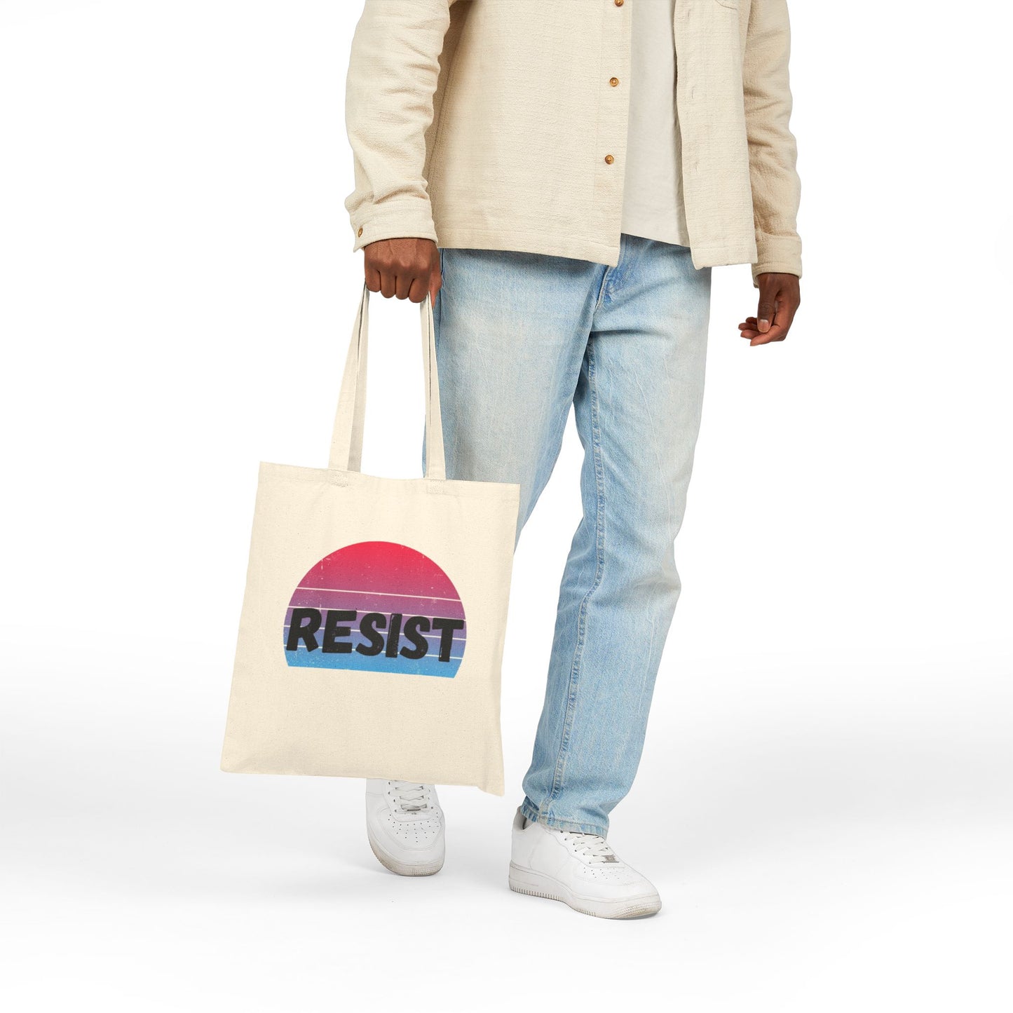 Resist Cotton Canvas Tote Bag | Eco-Friendly Shopping Bag, Motivational Gift, Sustainable Style, Reusable Tote, Activist Essentials