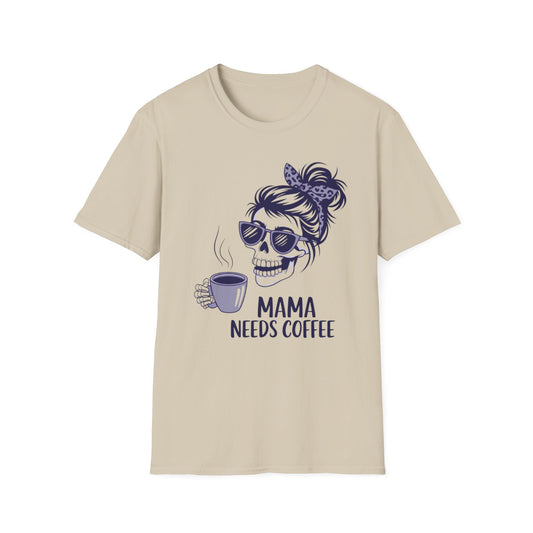 Mama Needs Coffee Unisex Softstyle T-Shirt - Fun Casual Tee for Coffee Lovers