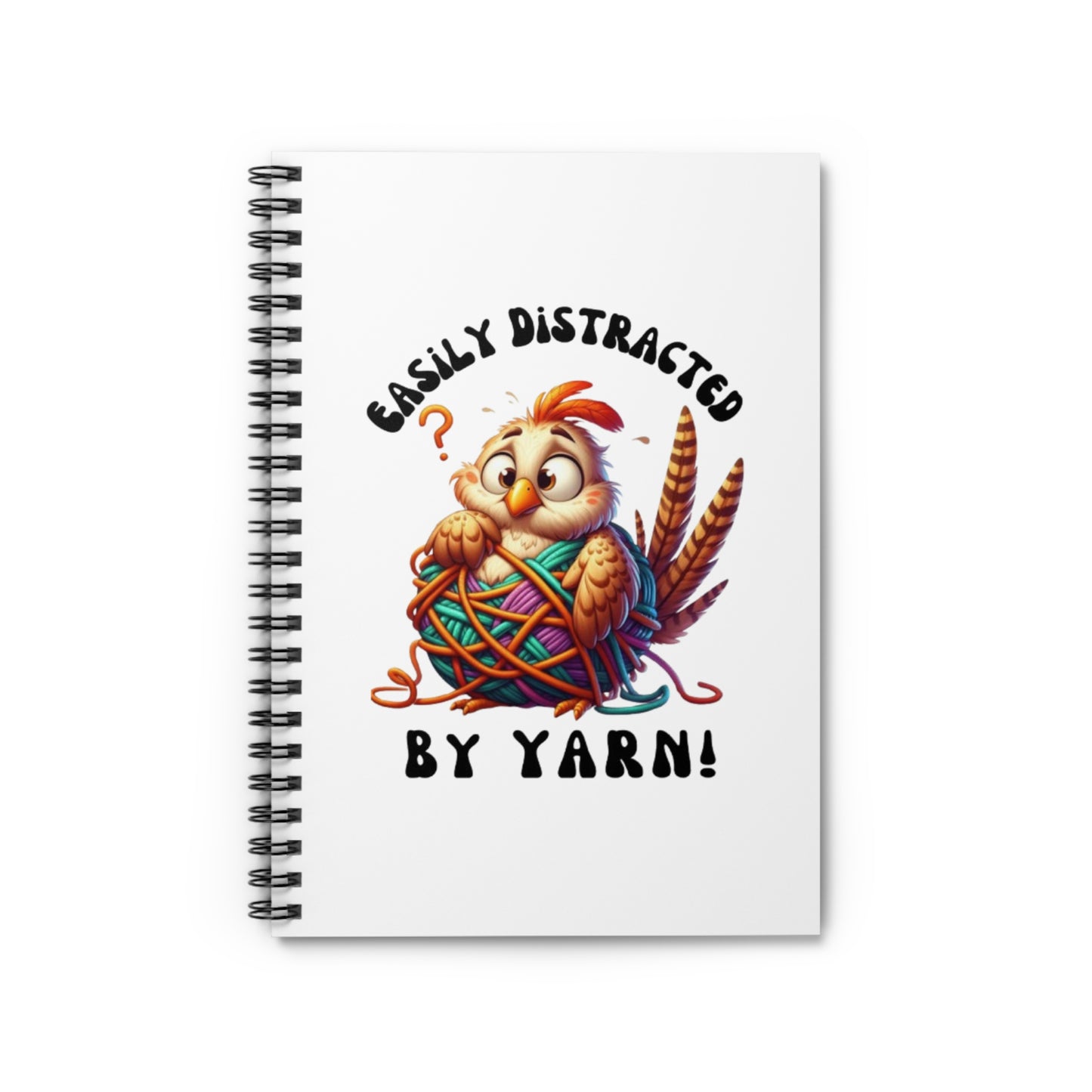 Cute Yarn Lover's Spiral Notebook, Fun Journal for Crafters, Gift for Knitters and Crocheters, Creative Writing Journal, Art Sketchbook