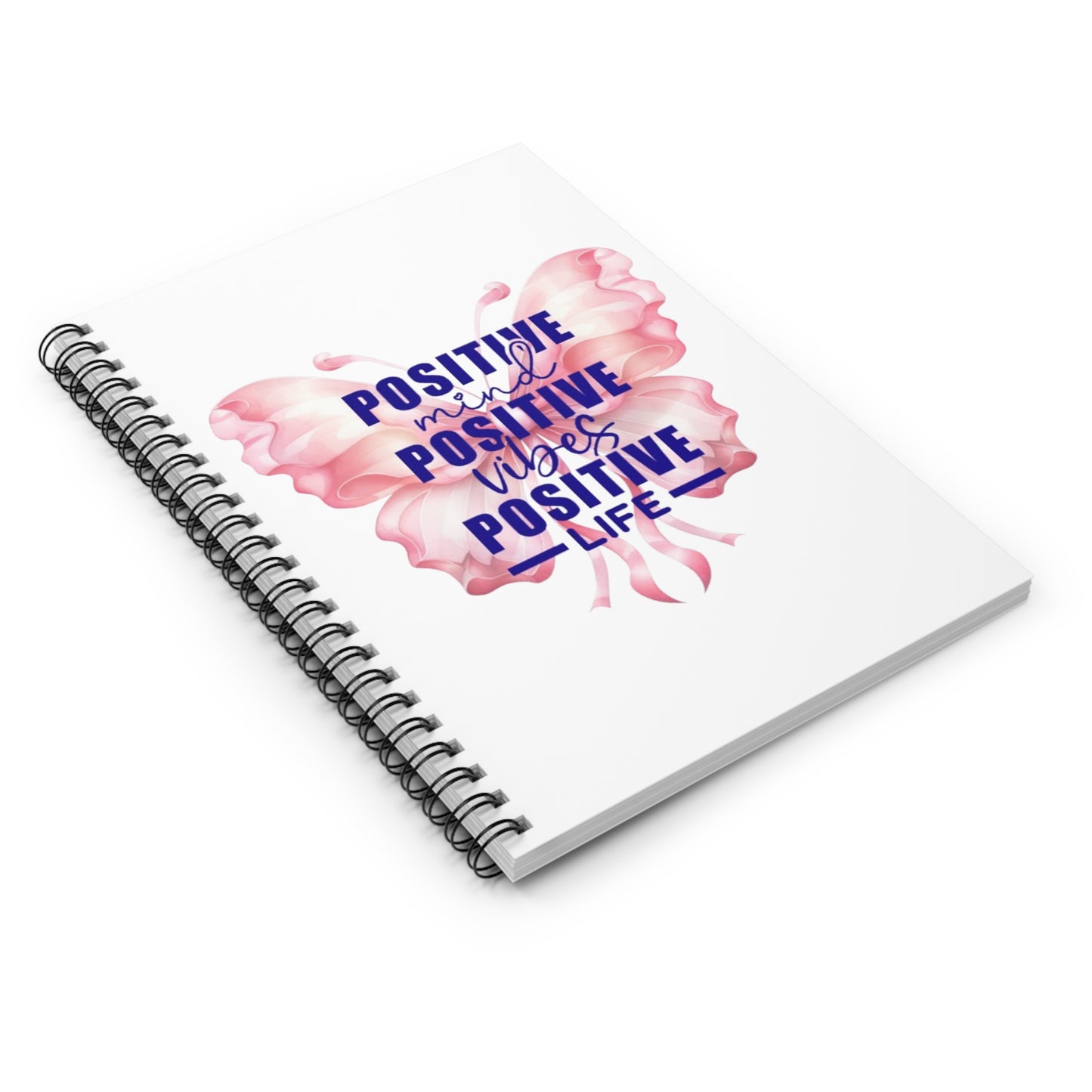 Inspirational Butterfly Spiral Notebook - Positive Mind, Positive Vibes, Positive Life