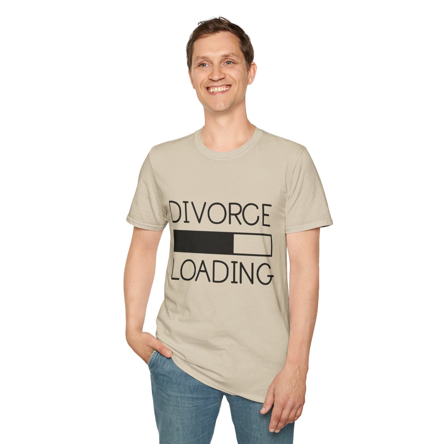 Divorce Loading Unisex Softstyle T-Shirt - Humorous Graphic Tee for the Newly Single