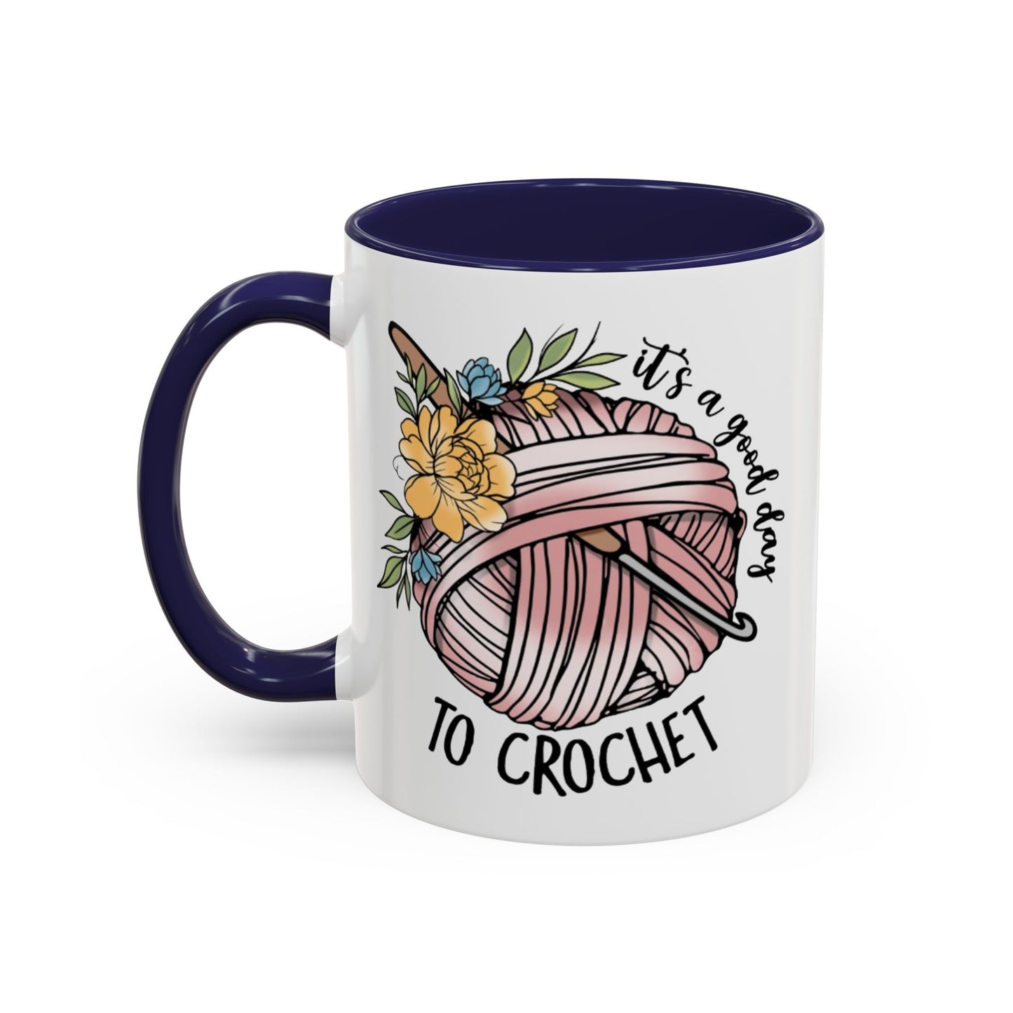 Crochet Lover's Accent Coffee Mug - Perfect Gift for Crafters, Yarn Enthusiasts, Mother's Day, Birthday, or Just Because!