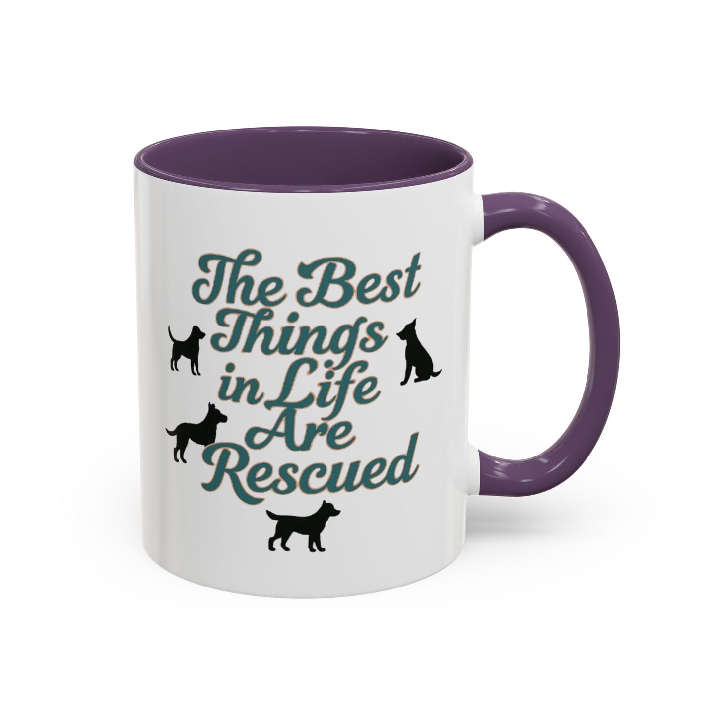 Rescue Dog Coffee Mug, Pet Lover Gift, Animal Adoption Mug, Inspirational Tea Cup, Dog Mom Mug, Black Handle Coffee Cup