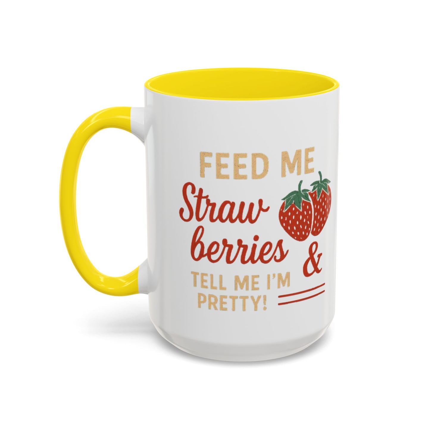 Cute Strawberry Themed Accent Coffee Mug - Perfect for Gifts, Home, Kitchen, Birthday, Fun Quotes