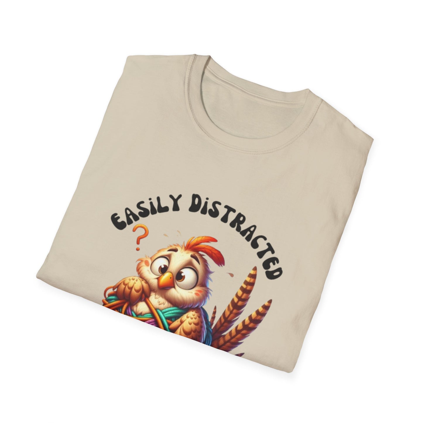Easily Distracted By Yarn Unisex Softstyle T-Shirt for Yarn Lovers