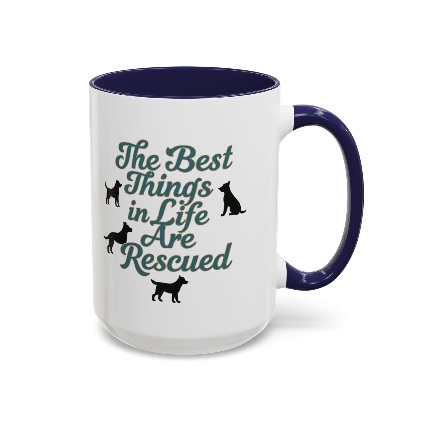 Rescue Dog Coffee Mug, Pet Lover Gift, Animal Adoption Mug, Inspirational Tea Cup, Dog Mom Mug, Black Handle Coffee Cup