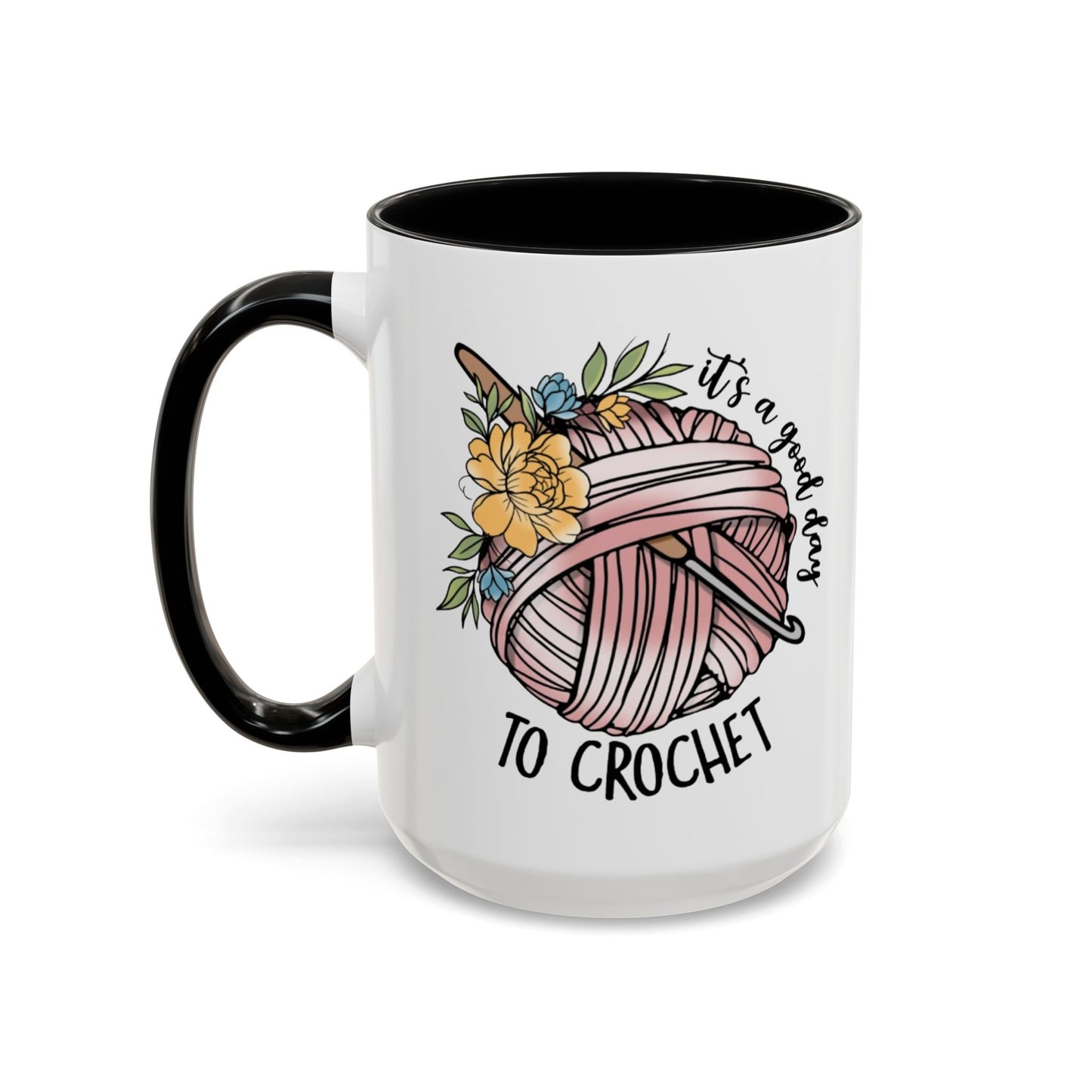 Crochet Lover's Accent Coffee Mug - Perfect Gift for Crafters, Yarn Enthusiasts, Mother's Day, Birthday, or Just Because!