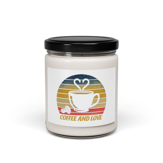 Coffee and Love Scented Soy Candle | Cozy Home Decor, Gift for Coffee Lovers, Aromatherapy, Relaxation, Self-Care
