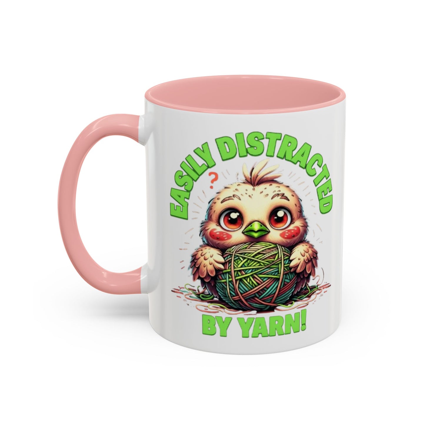 Easily Distracted Yarn Coffee Mug | Cute Animal Mug, Funny Gift for Knitters, Coffee Lover Gift, Unique Mugs for Crafters, Yarn Lover's Mug
