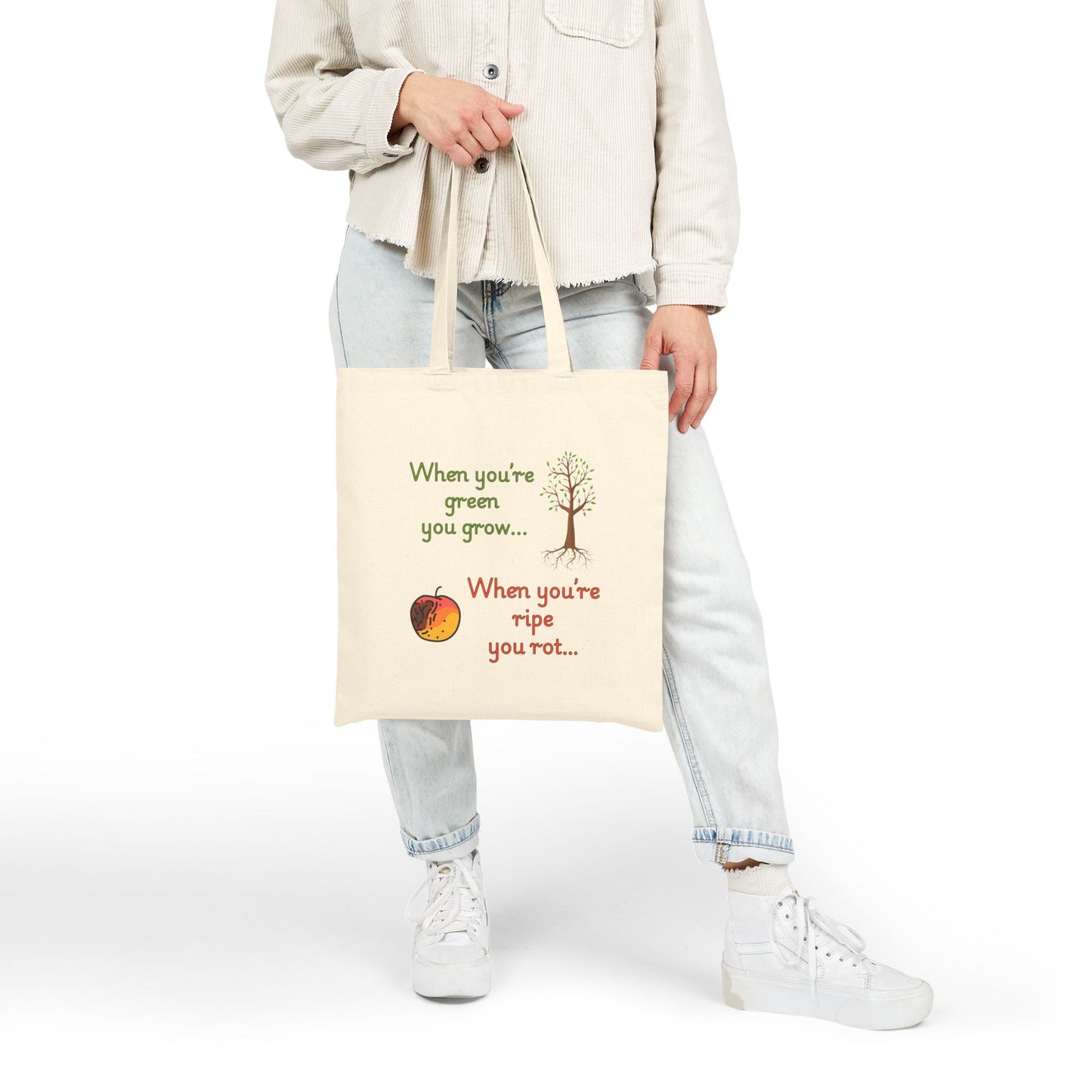 Inspirational Quote Cotton Canvas Tote Bag, Sustainable Shopping Bag, Eco-Friendly Tote, Gift for Nature Lovers, Motivational Quote Tote