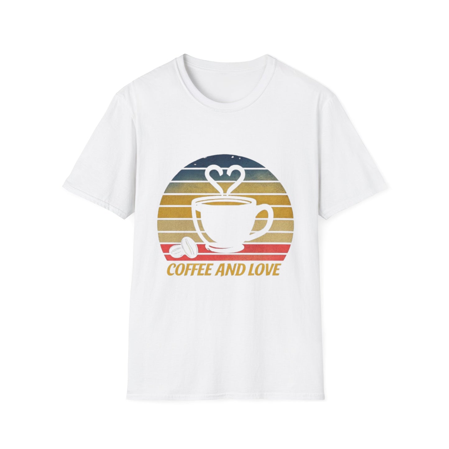 Coffee and Love Unisex T-Shirt - Softstyle Retro Design for Coffee Lovers