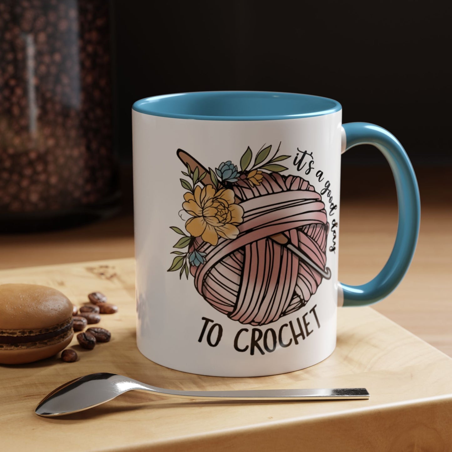 Crochet Lover's Accent Coffee Mug - Perfect Gift for Crafters, Yarn Enthusiasts, Mother's Day, Birthday, or Just Because!