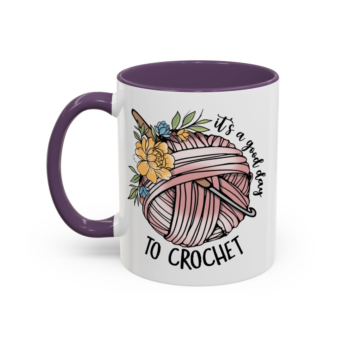 Crochet Lover's Accent Coffee Mug - Perfect Gift for Crafters, Yarn Enthusiasts, Mother's Day, Birthday, or Just Because!