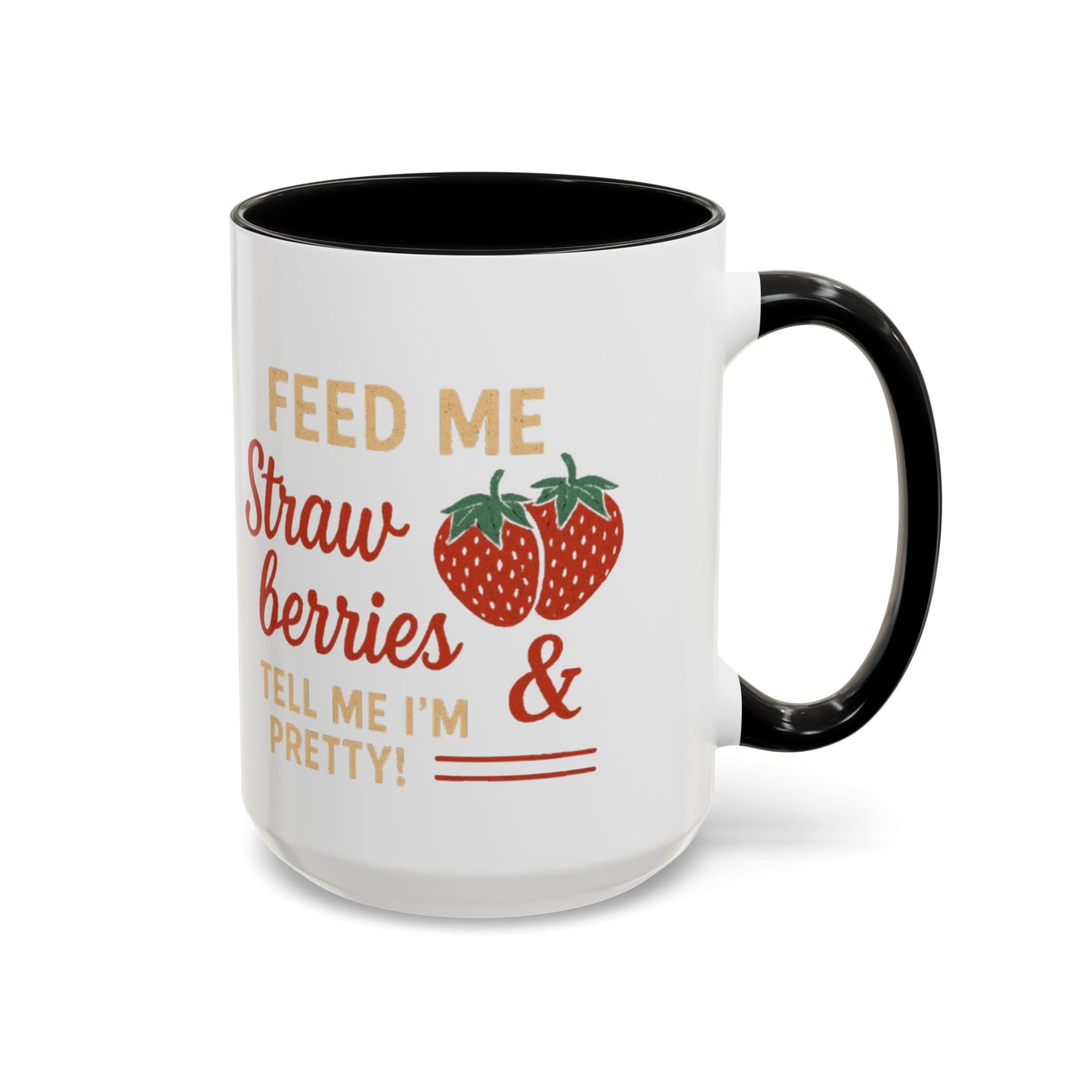 Cute Strawberry Themed Accent Coffee Mug - Perfect for Gifts, Home, Kitchen, Birthday, Fun Quotes