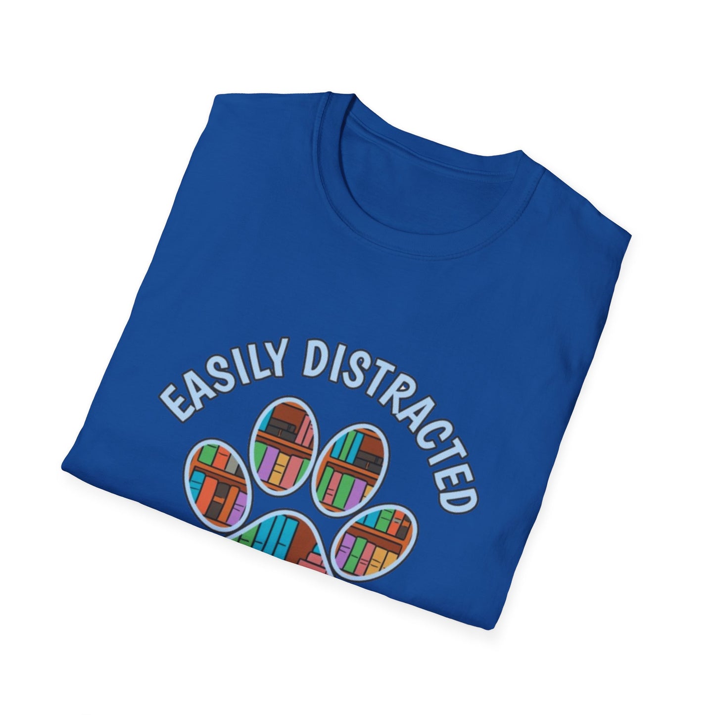 Easily Distracted by Dogs and Books T-Shirt | Unisex Softstyle Tee for Book Lovers, Dog Owners, Pet Lovers, Gifts for Readers, Cute [...]