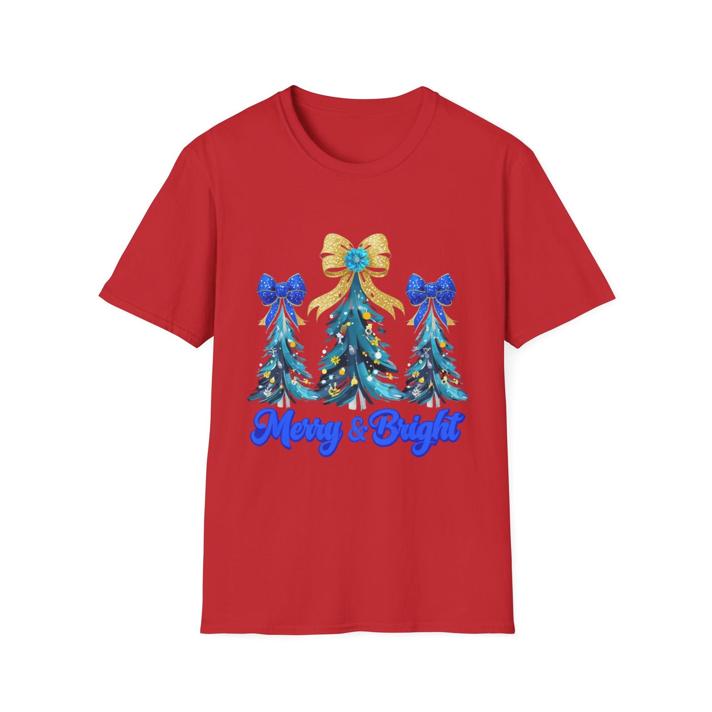 Merry & Bright Christmas T-Shirt, Unisex Holiday Tee, Festive Apparel, Christmas Party Shirt, Gift for Him or Her
