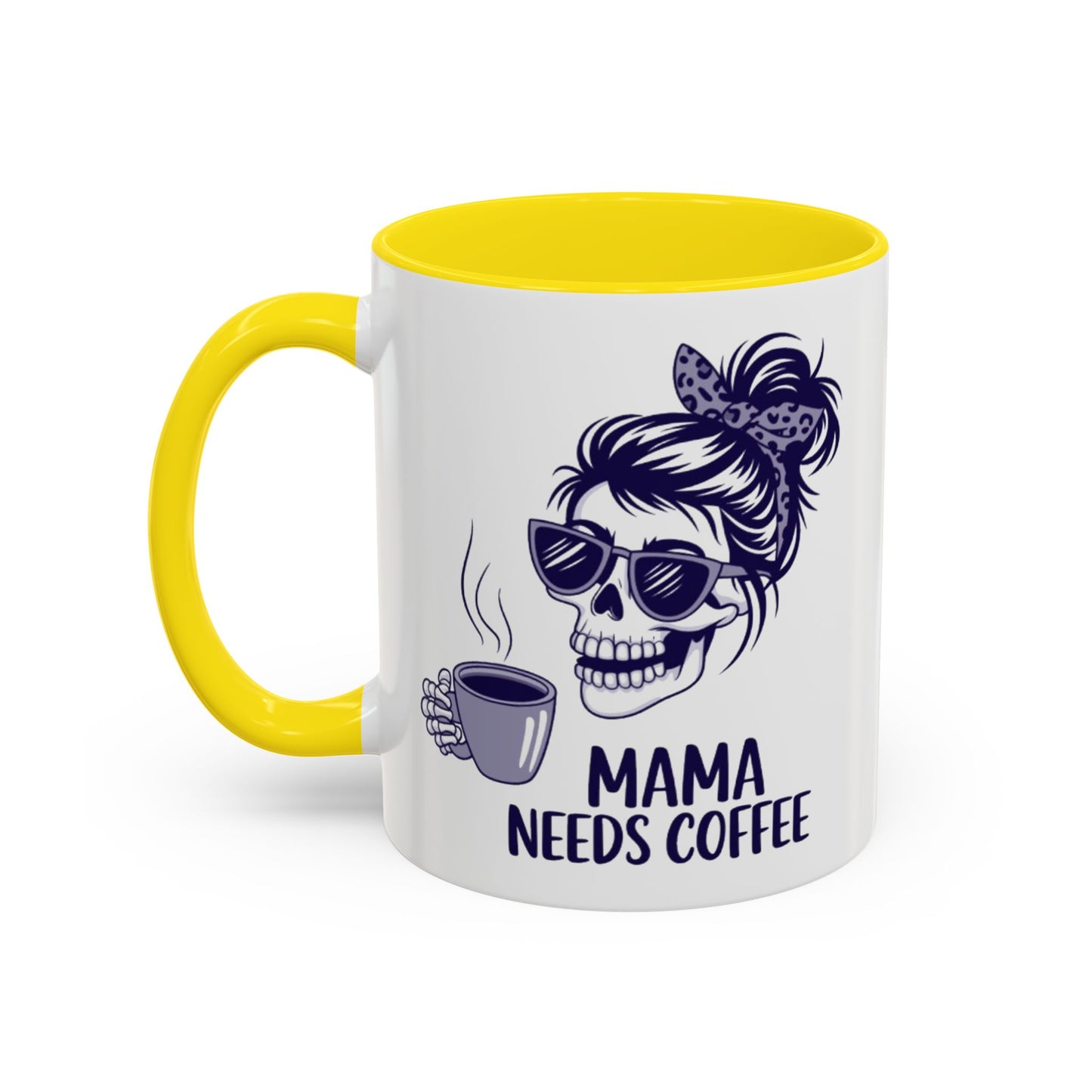 Mama Needs Coffee Skull Mug - Stylish 11/15oz Accent Coffee Mug for Coffee Lovers