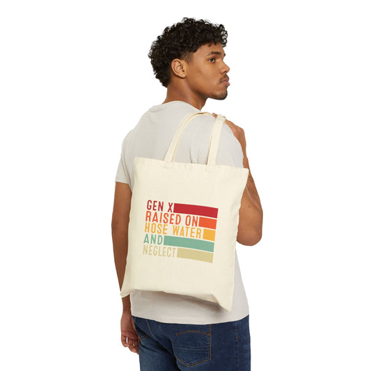 Gen X Nostalgia Cotton Canvas Tote Bag, Eco-Friendly Shopping Bag, Gift for Gen Xers, Casual Tote, Vintage Inspired