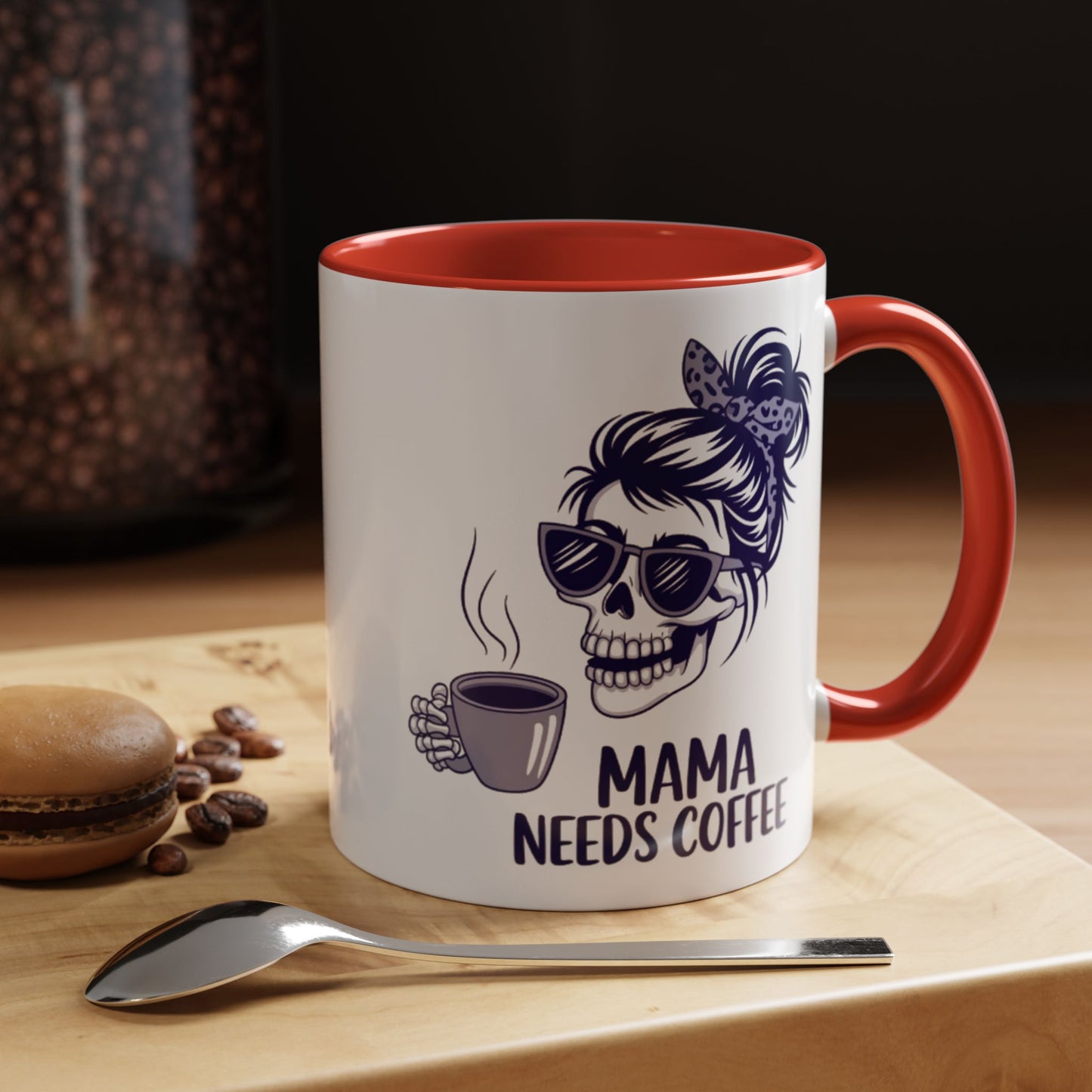 Mama Needs Coffee Skull Mug - Stylish 11/15oz Accent Coffee Mug for Coffee Lovers