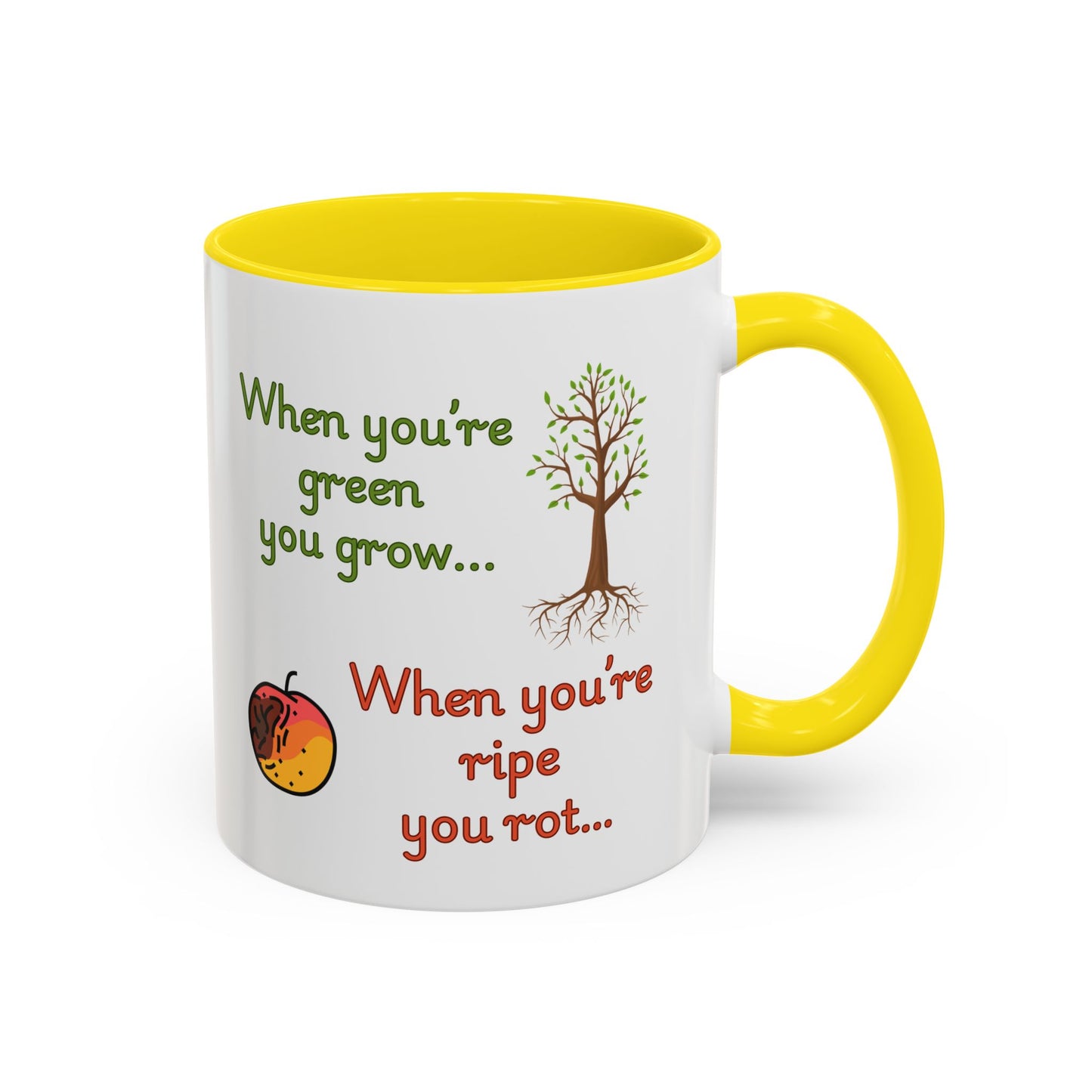 Inspirational Coffee Mug, Motivational Gift, Green and Ripe Quote, Nature Lover's Essential, Funny Office Mug