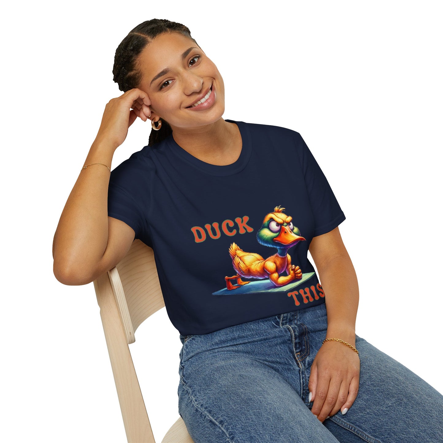 Funny Duck Gym Unisex Softstyle T-Shirt - Perfect for Fitness Lovers & Gift Giving
