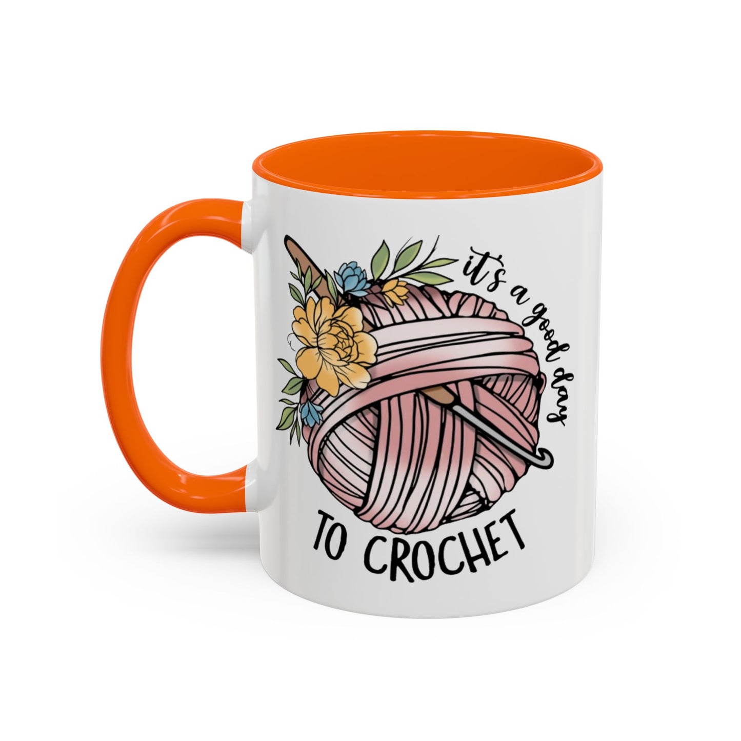 Crochet Lover's Accent Coffee Mug - Perfect Gift for Crafters, Yarn Enthusiasts, Mother's Day, Birthday, or Just Because!