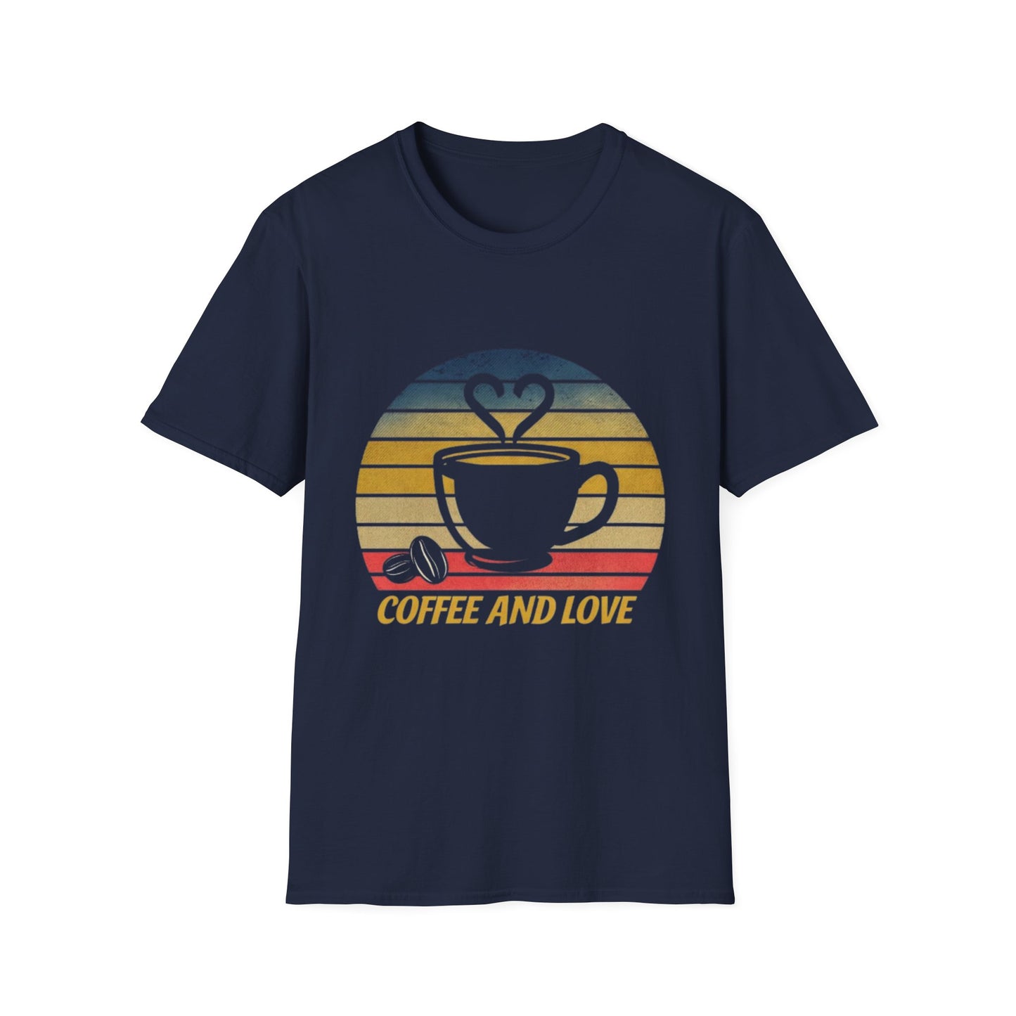 Coffee and Love Unisex T-Shirt - Softstyle Retro Design for Coffee Lovers