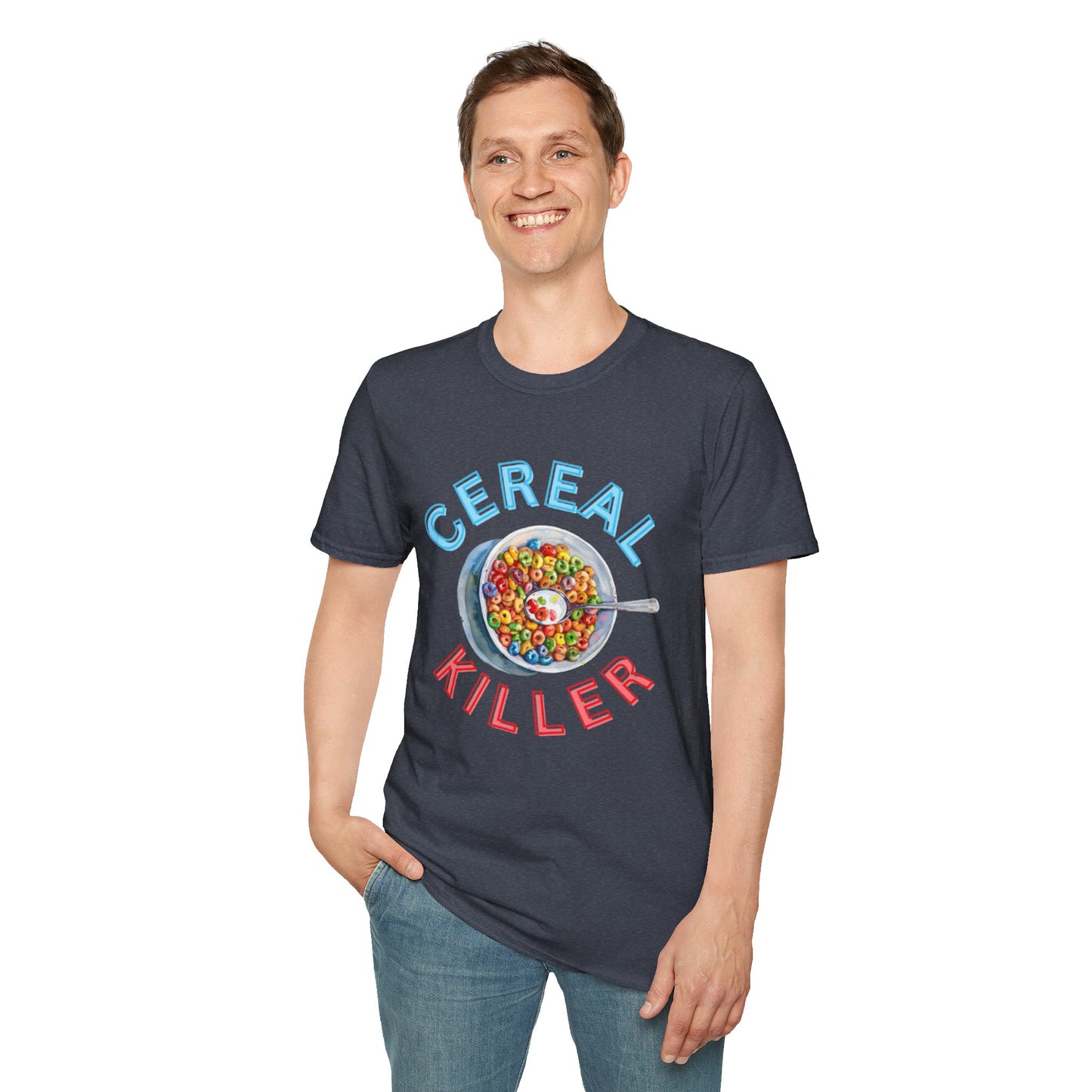 Cereal Killer Unisex Softstyle T-Shirt - Fun Humor Tee for Breakfast Lovers