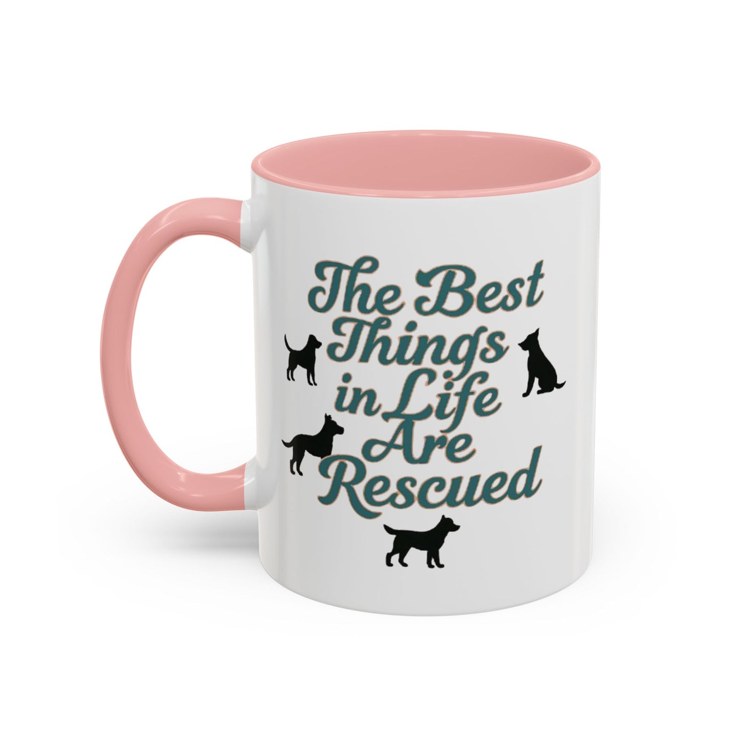 Rescue Dog Coffee Mug, Pet Lover Gift, Animal Adoption Mug, Inspirational Tea Cup, Dog Mom Mug, Black Handle Coffee Cup