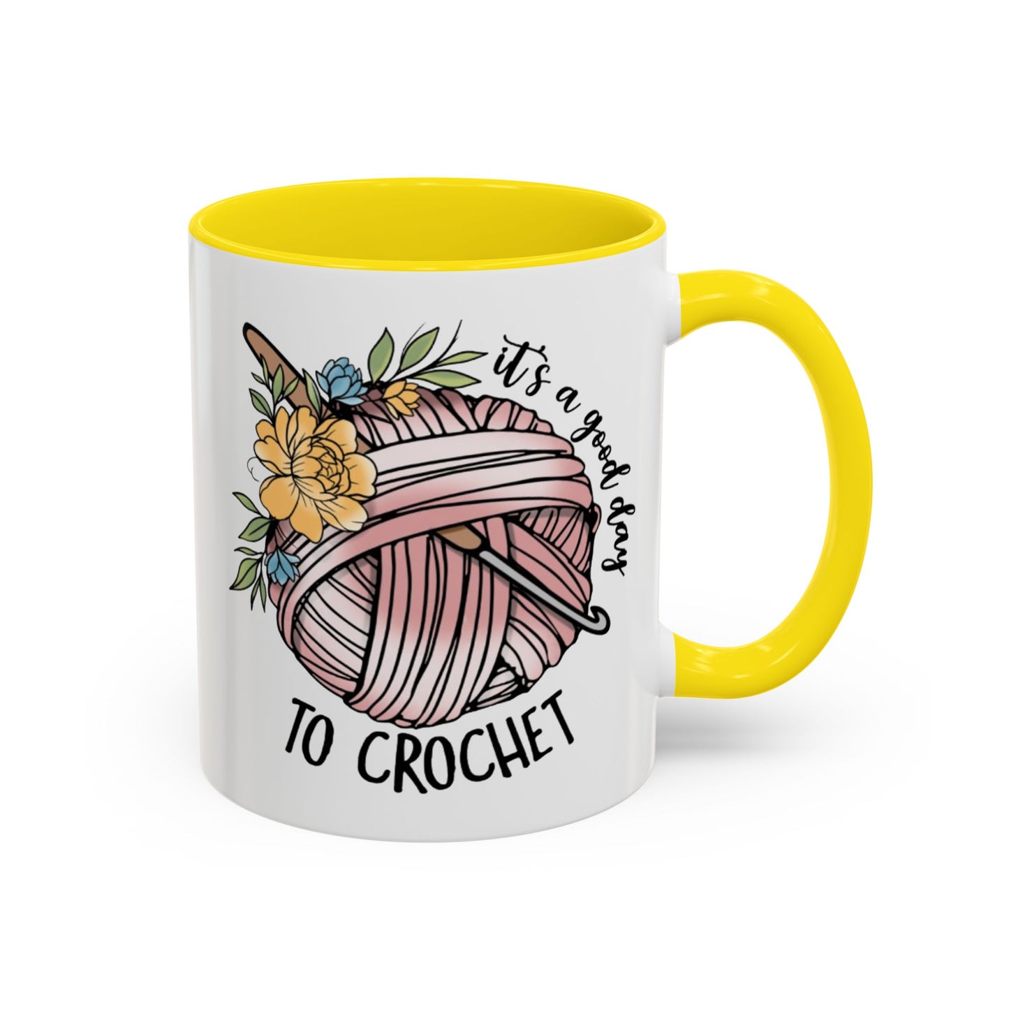 Crochet Lover's Accent Coffee Mug - Perfect Gift for Crafters, Yarn Enthusiasts, Mother's Day, Birthday, or Just Because!