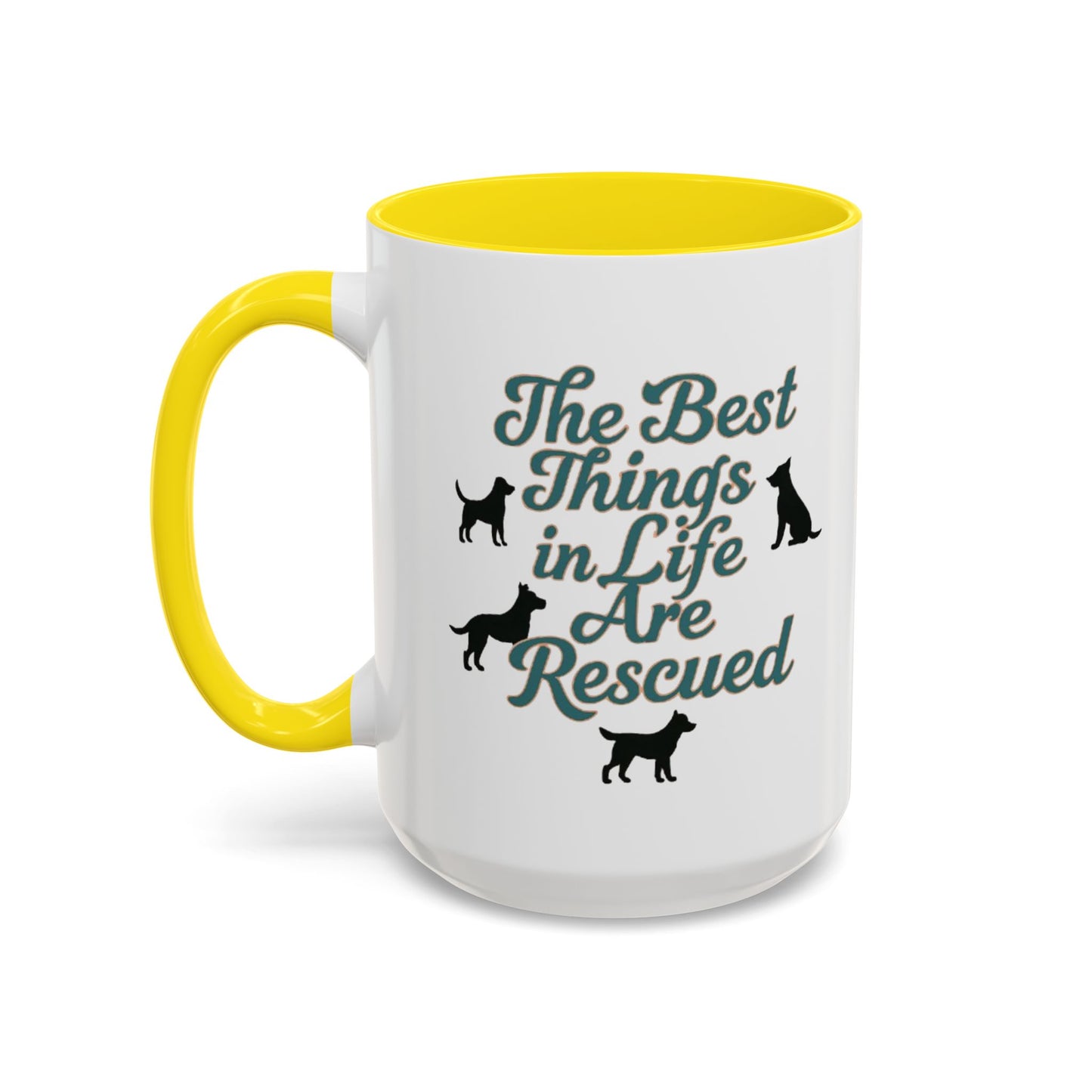Rescue Dog Coffee Mug, Pet Lover Gift, Animal Adoption Mug, Inspirational Tea Cup, Dog Mom Mug, Black Handle Coffee Cup