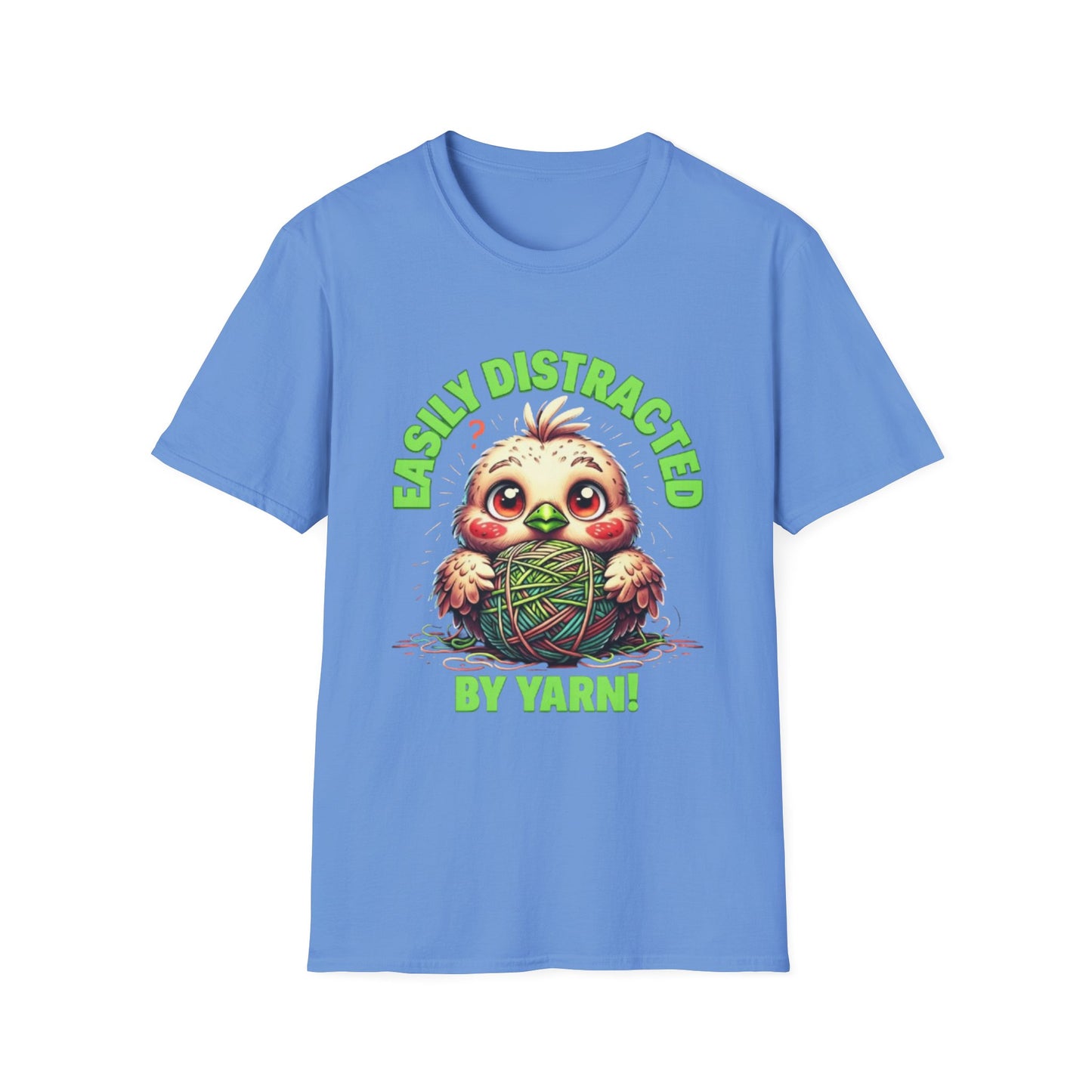 Easily Distracted by Yarn T-Shirt – Cute Unisex Softstyle Tee for Crafters