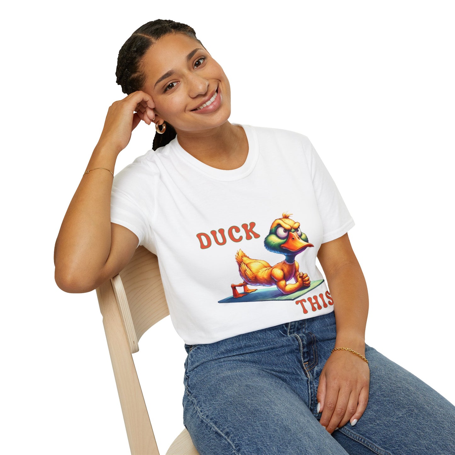 Funny Duck Gym Unisex Softstyle T-Shirt - Perfect for Fitness Lovers & Gift Giving