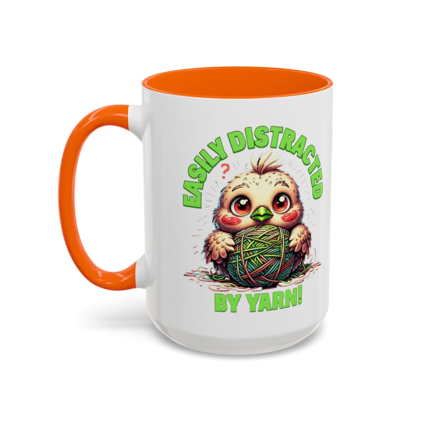 Easily Distracted Yarn Coffee Mug | Cute Animal Mug, Funny Gift for Knitters, Coffee Lover Gift, Unique Mugs for Crafters, Yarn Lover's Mug