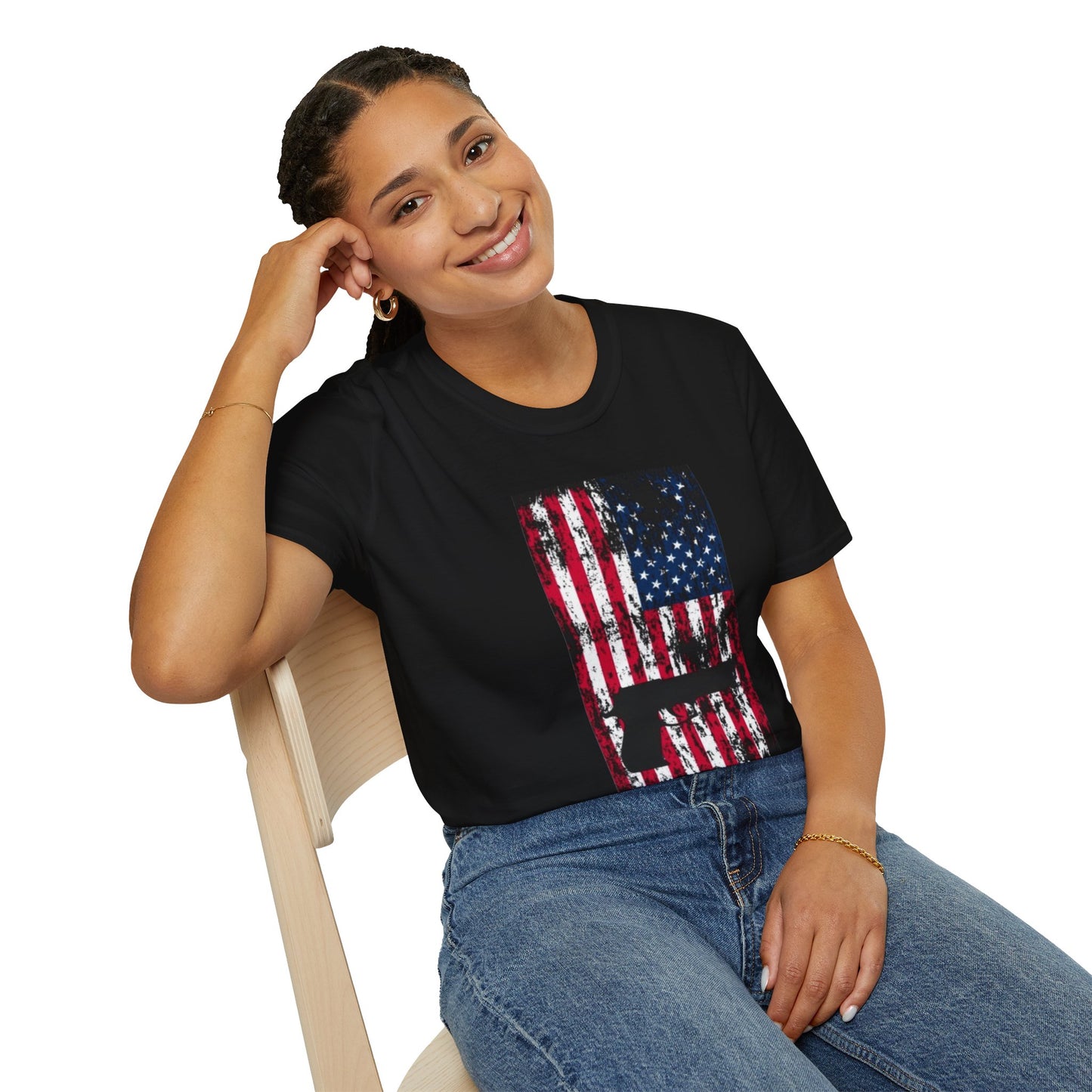 Patriotic Gun Graphic T-Shirt | Unisex Softstyle Tee