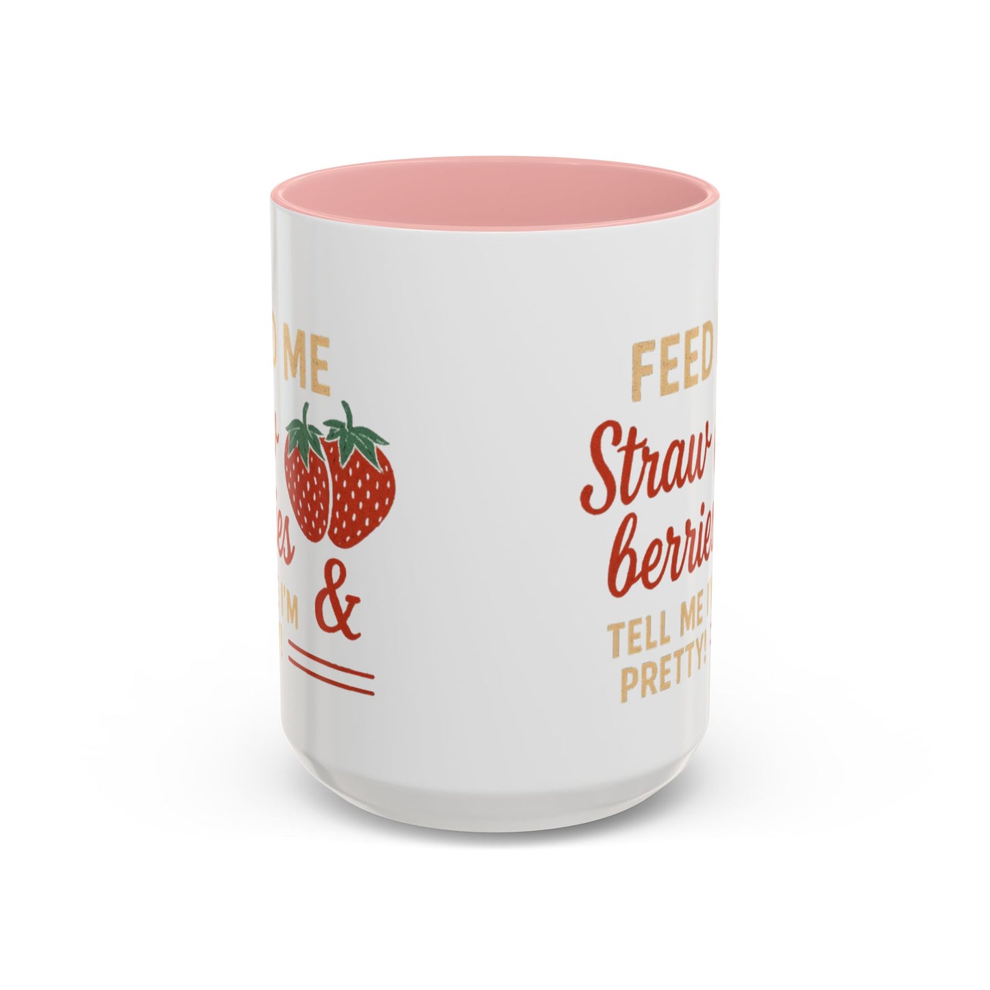 Cute Strawberry Themed Accent Coffee Mug - Perfect for Gifts, Home, Kitchen, Birthday, Fun Quotes