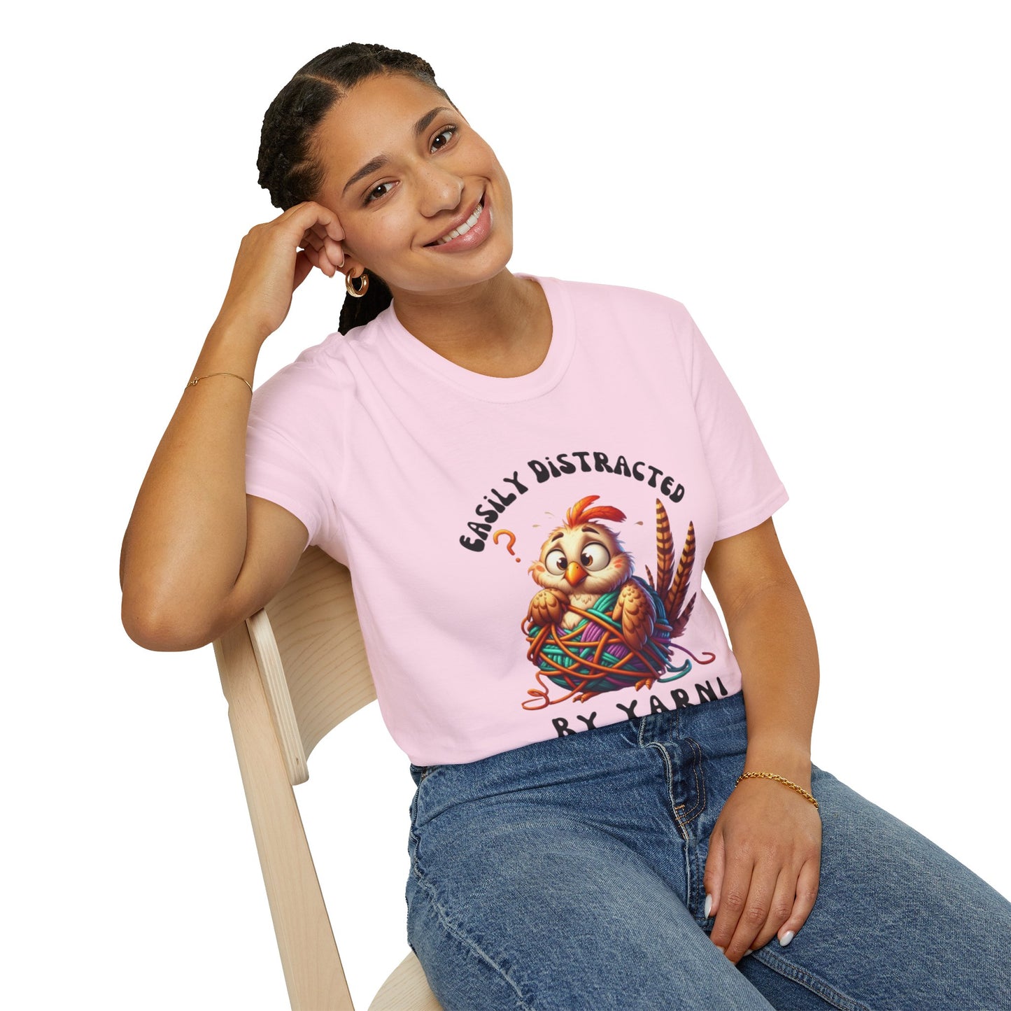 Easily Distracted By Yarn Unisex Softstyle T-Shirt for Yarn Lovers