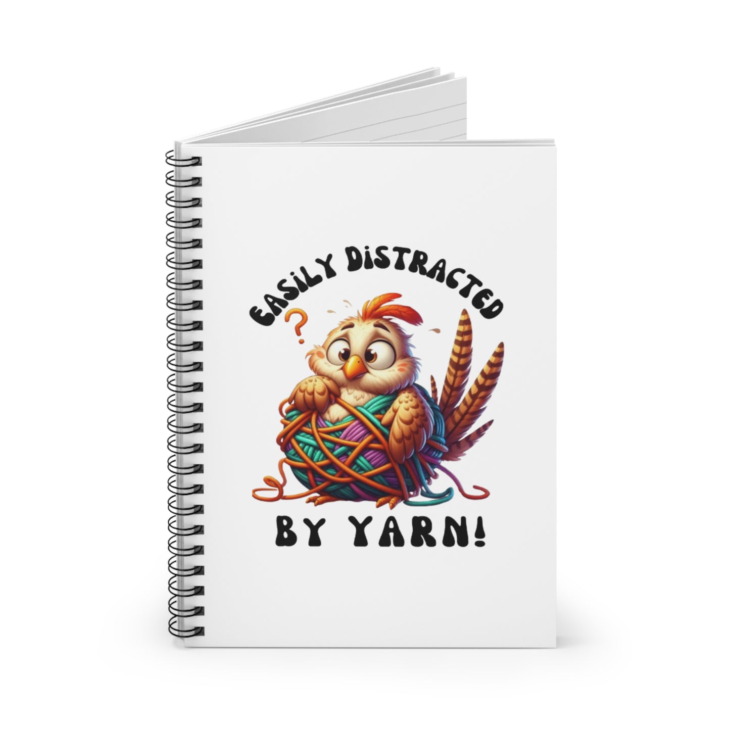 Cute Yarn Lover's Spiral Notebook, Fun Journal for Crafters, Gift for Knitters and Crocheters, Creative Writing Journal, Art Sketchbook