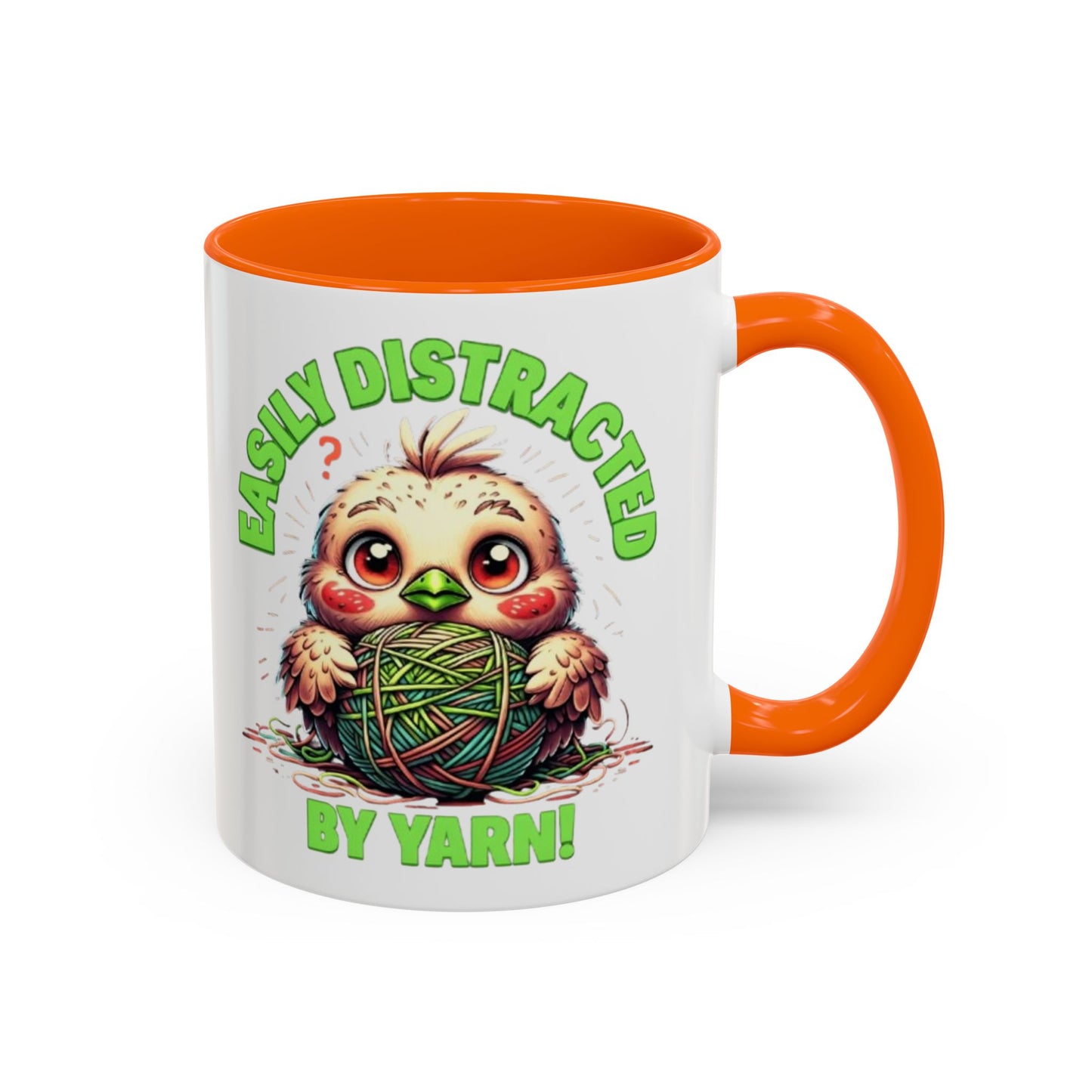 Easily Distracted Yarn Coffee Mug | Cute Animal Mug, Funny Gift for Knitters, Coffee Lover Gift, Unique Mugs for Crafters, Yarn Lover's Mug