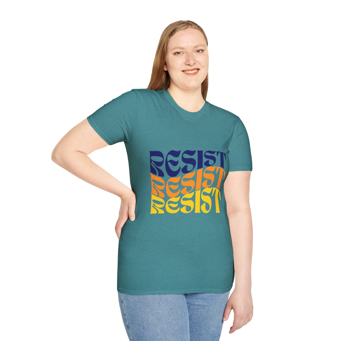Unisex Softstyle T-Shirt - Bold 'RESIST' Graphic Tee for Activism and Empowerment