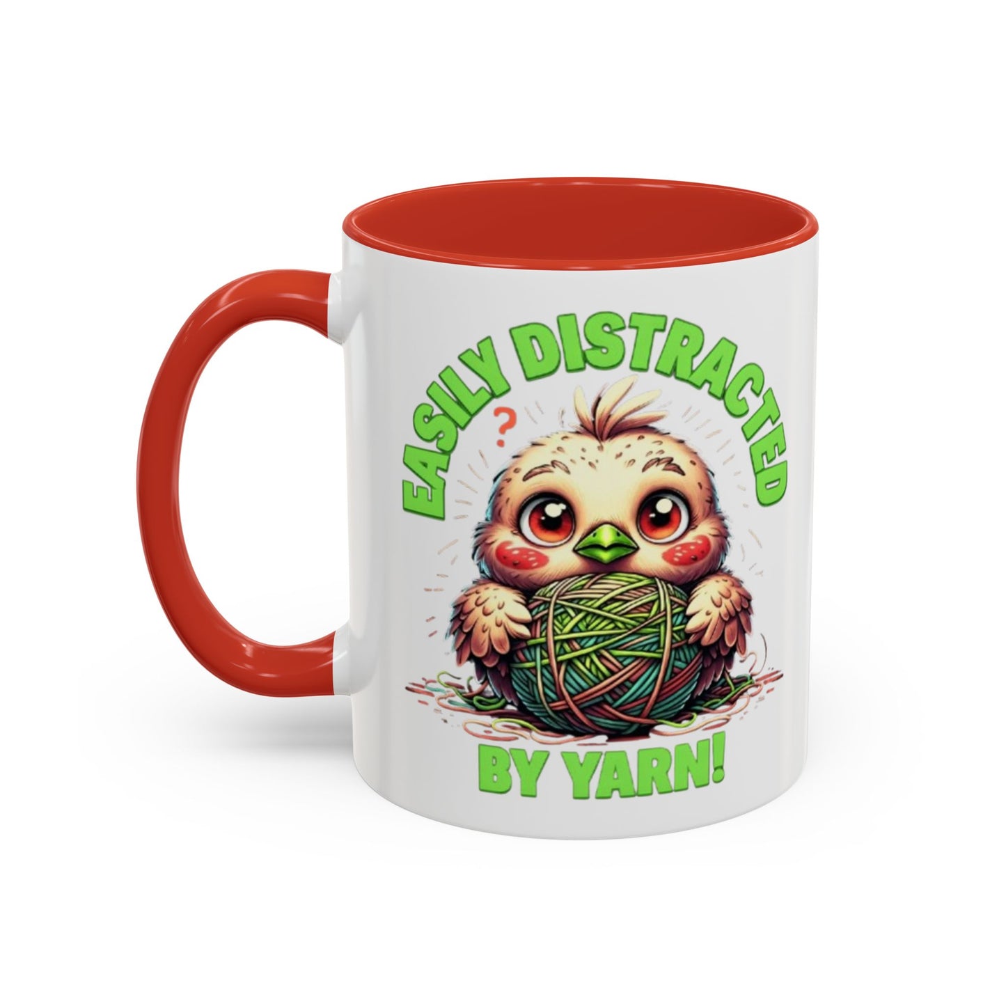Easily Distracted Yarn Coffee Mug | Cute Animal Mug, Funny Gift for Knitters, Coffee Lover Gift, Unique Mugs for Crafters, Yarn Lover's Mug