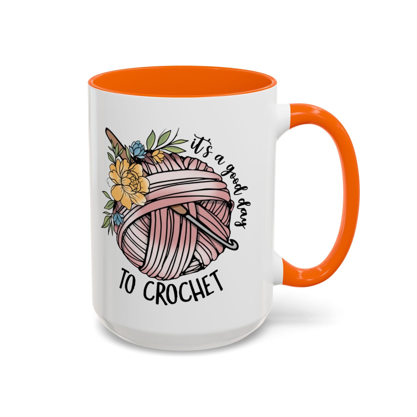 Crochet Lover's Accent Coffee Mug - Perfect Gift for Crafters, Yarn Enthusiasts, Mother's Day, Birthday, or Just Because!