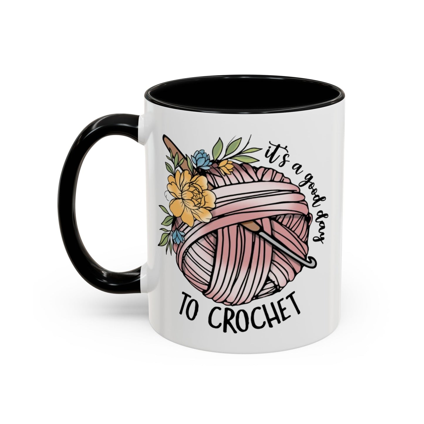 Crochet Lover's Accent Coffee Mug - Perfect Gift for Crafters, Yarn Enthusiasts, Mother's Day, Birthday, or Just Because!