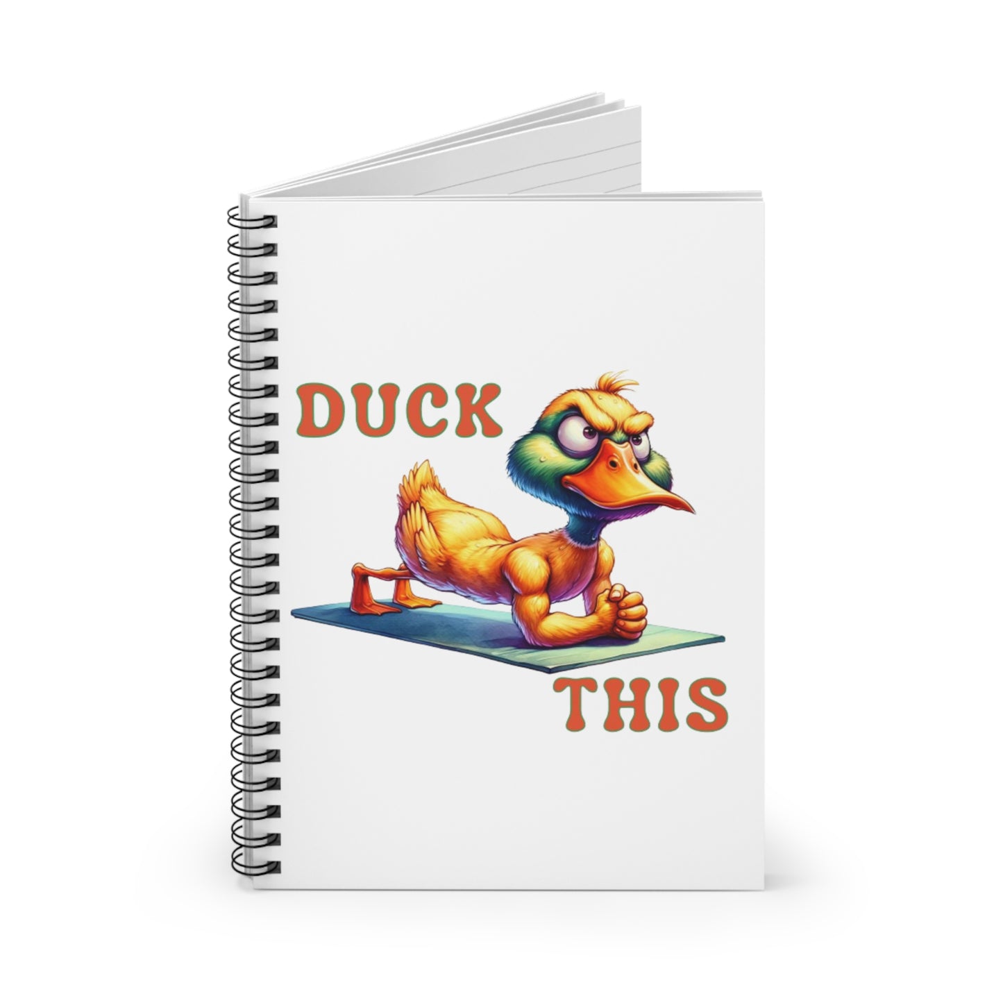 Quirky Workout Notebook, Funny Duck Spiral Journal, Fitness Planner, Gift for Gym Lovers, Motivational Writing