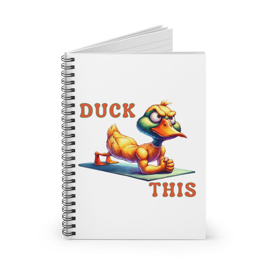 Quirky Workout Notebook, Funny Duck Spiral Journal, Fitness Planner, Gift for Gym Lovers, Motivational Writing